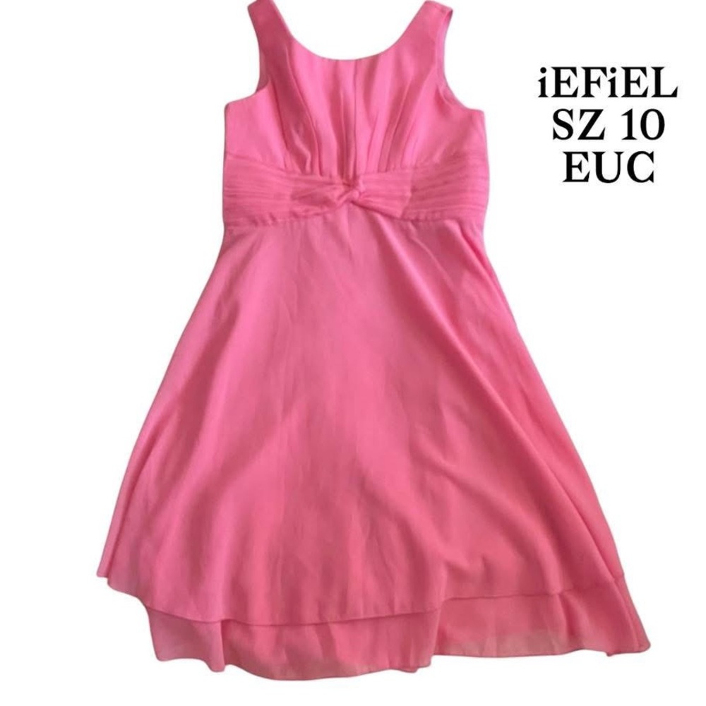 Pink Sleeveless A-Line Sundress for Weddings